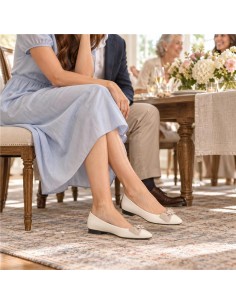 chaussures habillées femme de peau beige W-MELINA-IVORY
