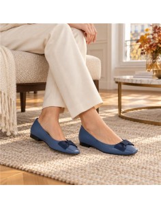 chaussures habillées femme de peau bleu W-MELINA-NAVY