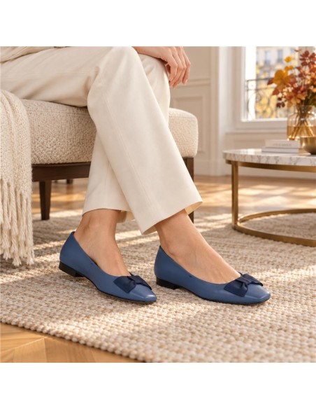 chaussures habillées femme de peau bleu W-MELINA-NAVY