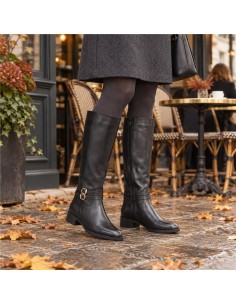bottes femme de peau le noir W-MEMINA-BLACK