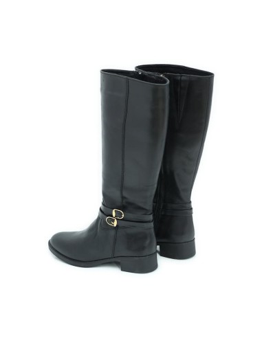 Botas de mujer de piel con hebilla color negro