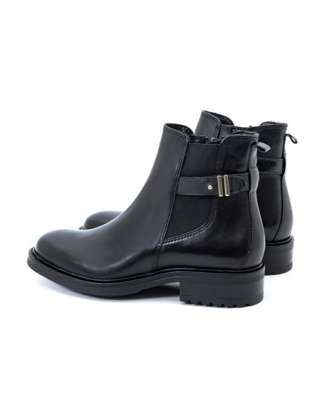 bottines femme de peau le noir W-MENVER-BLACK