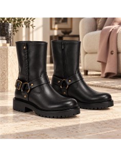 bottines femme de peau le noir W-MERATI-BLACK