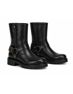 Black leather women's boots 2