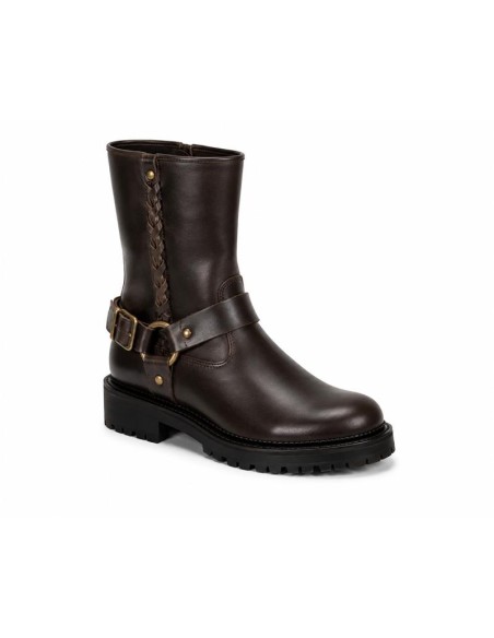 bottines femme de peau marron W-MERATI-BROWN