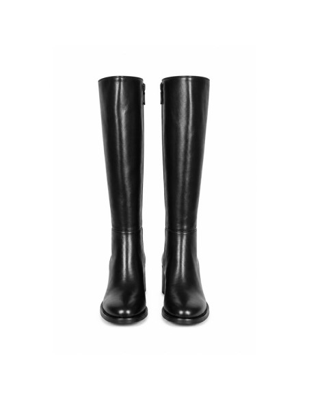 Botas de mujer de piel con hebilla color negro