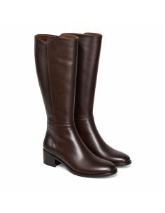 Botas de mujer de piel con hebilla color marrón 2