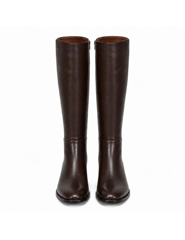 Botas de mujer de piel con hebilla color marrón