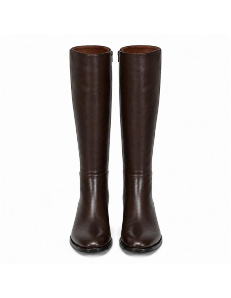 Brown leather Women's high boots