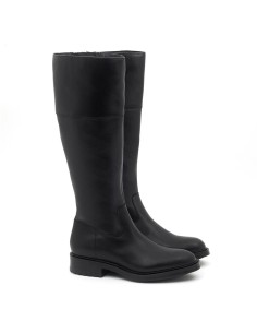 Black leather Women's high boots 2
