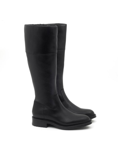 Black leather Women's high boots