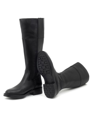 Black leather Women's high boots
