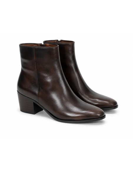 bottines femme de peau marron W-MURELI-BROWN