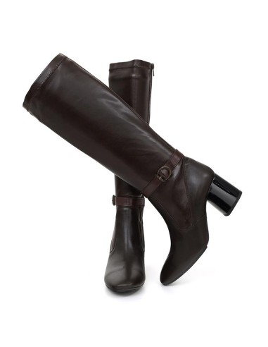 Brown leather Women's high boots