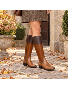 Light Brown leather Women's high boots