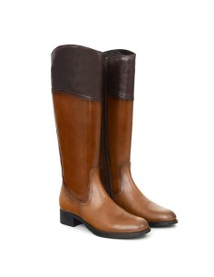 Botas de mujer de piel difuminado color cuero 2