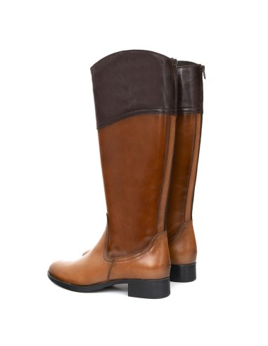 Botas de mujer de piel difuminado color cuero