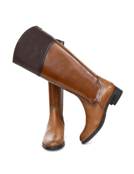 Light Brown leather Women's high boots