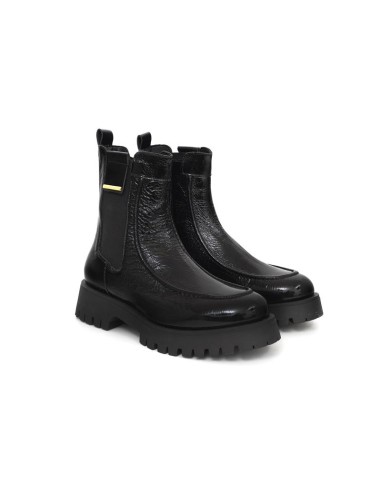 Black leather women's boots