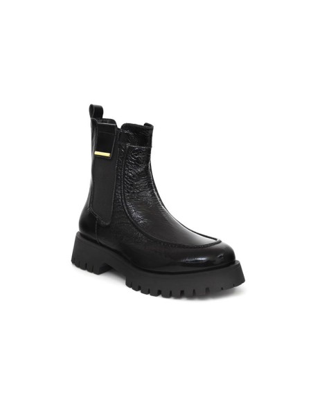 Black leather women's boots