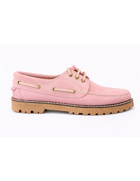 Chaussures bateau femme suède rose W-NALENA-ROSA