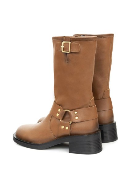 Light Brown leather Women's high boots