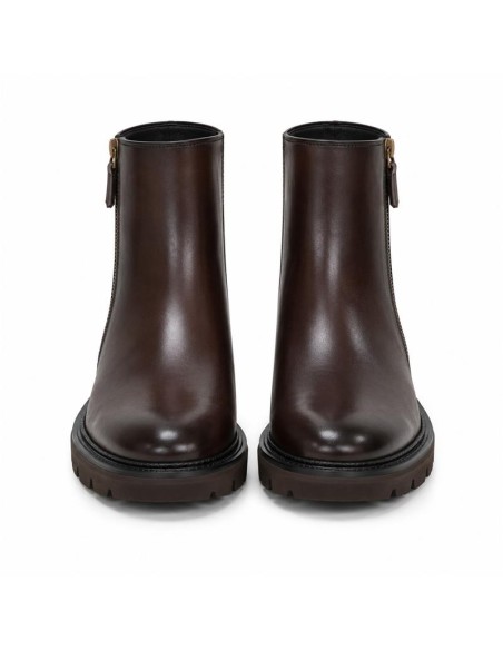 Brown leather women's boot