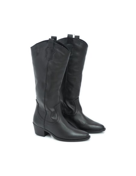 bottes femme de peau le noir W-NELARA-BLACK