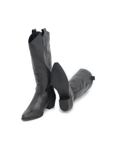bottes femme de peau le noir W-NELARA-BLACK