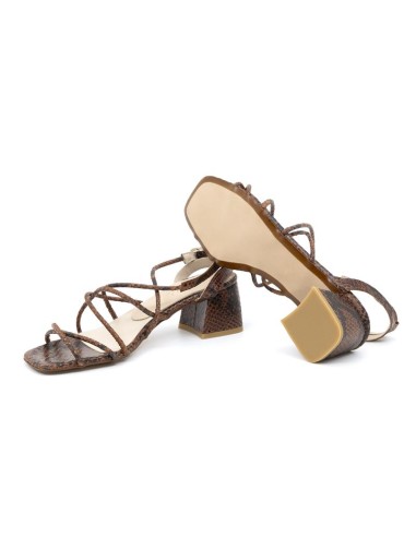 Zapato de Vestir de piel con tiras color marrón
