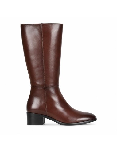 Botas de mujer de piel con hebilla color marrón