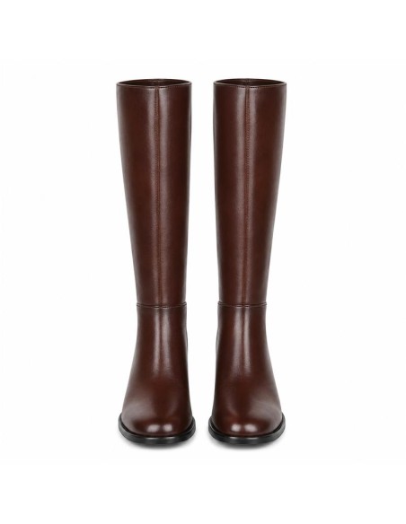 bottes femme de peau marron W-NILARO-BROWN