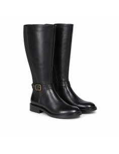 Black leather Women's high boots 2