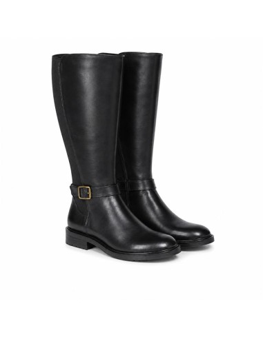 Black leather Women's high boots