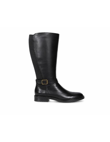 Black leather Women's high boots