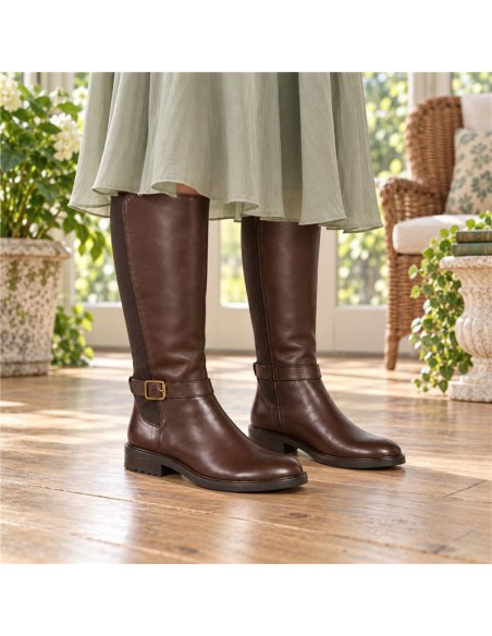bottes femme de peau marron W-NOLARIS-BROWN