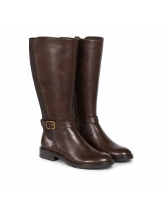 Botas de mujer de piel con hebilla color marrón 2
