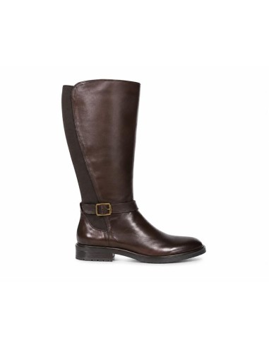 Botas de mujer de piel con hebilla color marrón
