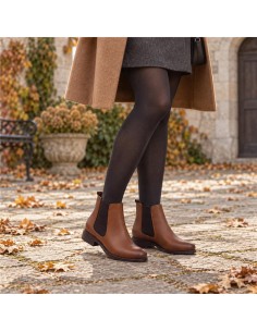 Brown leather women's boots
