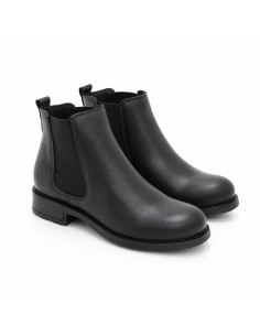 Botines de mujer de piel acabado a mano color negro 2