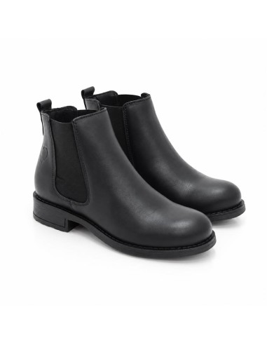 Black leather women's boots