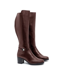 Brown leather Women's high boots