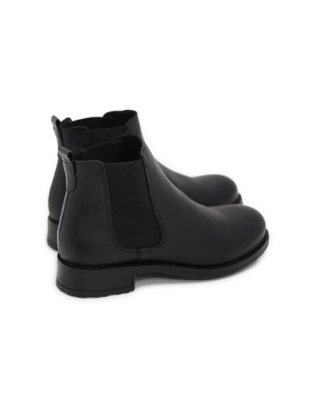 Botines de mujer de piel acabado a mano color negro