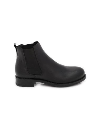 Botines de mujer de piel acabado a mano color negro