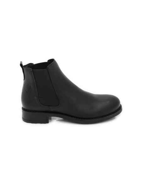 Botines de mujer de piel acabado a mano color negro