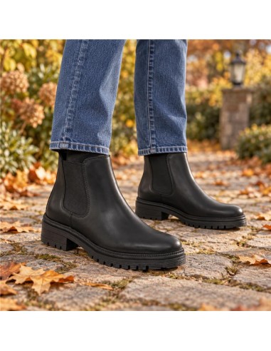 Black leather women's boots