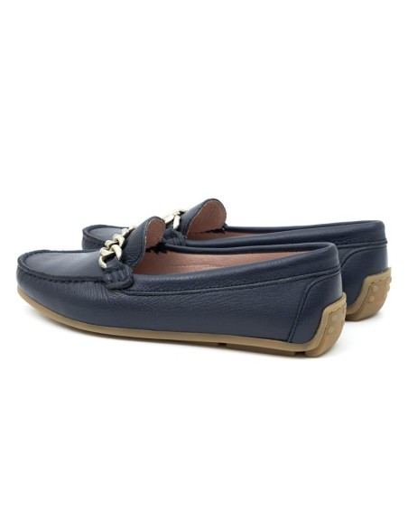 femmes mocassins de peau bleu W-PAKIZE-MARINO