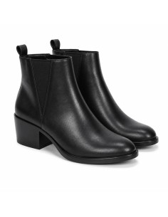 Botines de mujer de piel con hebilla color negro 2