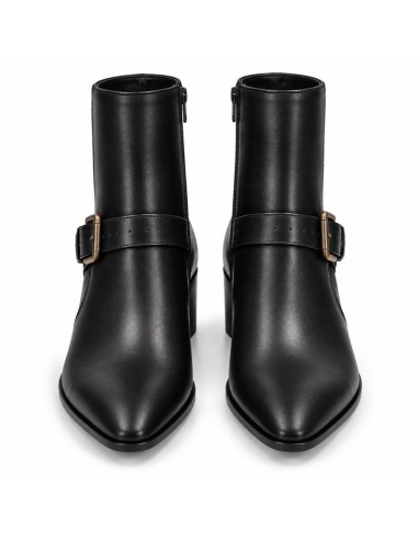 Black leather women's boots
