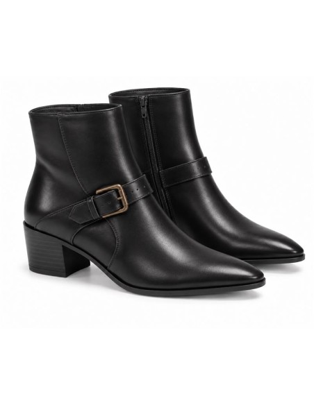 Black leather women's boots